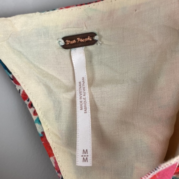 Free People Womens Mable Blouse Rose Combo Balloon Sleeve Crop Size M Milkmaid - Picture 7 of 16